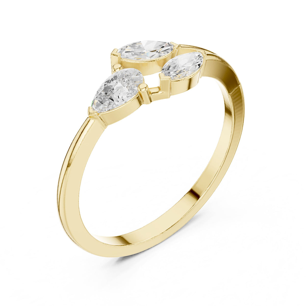 Marquise Cluster Lab Grown Diamond Engagement Ring