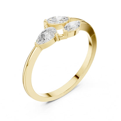 Marquise Cluster Lab Grown Diamond Engagement Ring
