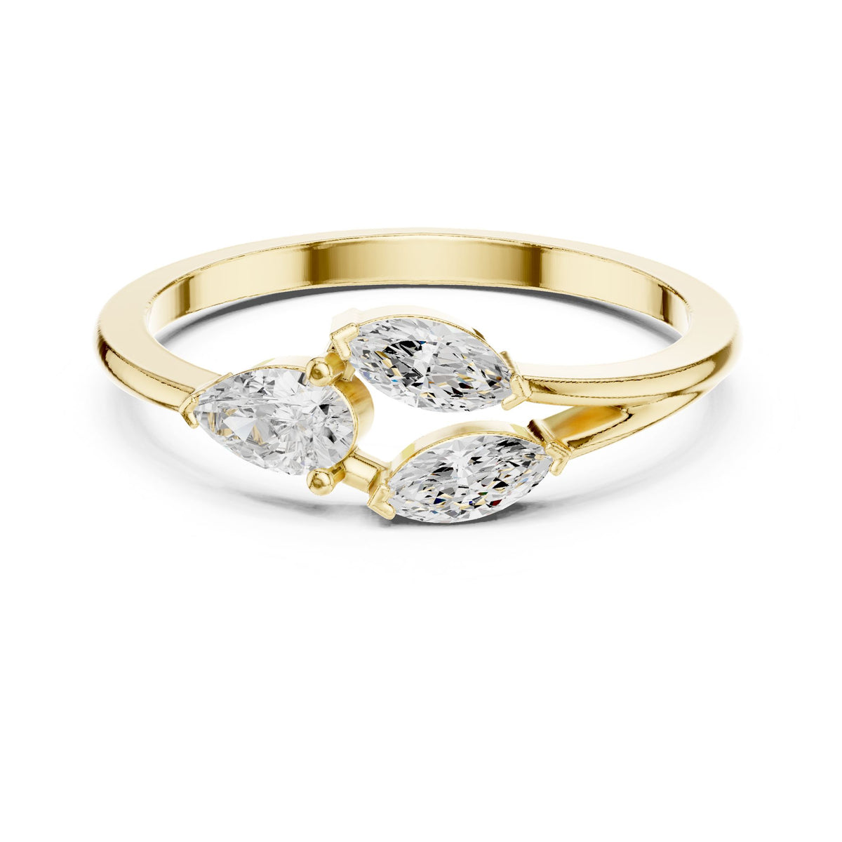 Marquise Cluster Lab Grown Diamond Engagement Ring