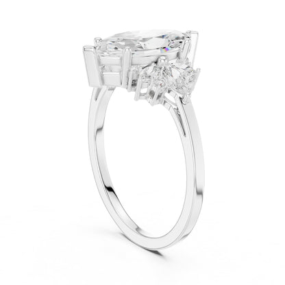 Marquise Cluster Lab Grown Diamond Engagement Ring
