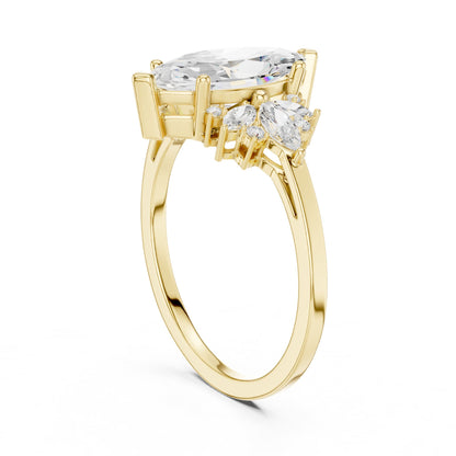 Marquise Cluster Lab Grown Diamond Engagement Ring