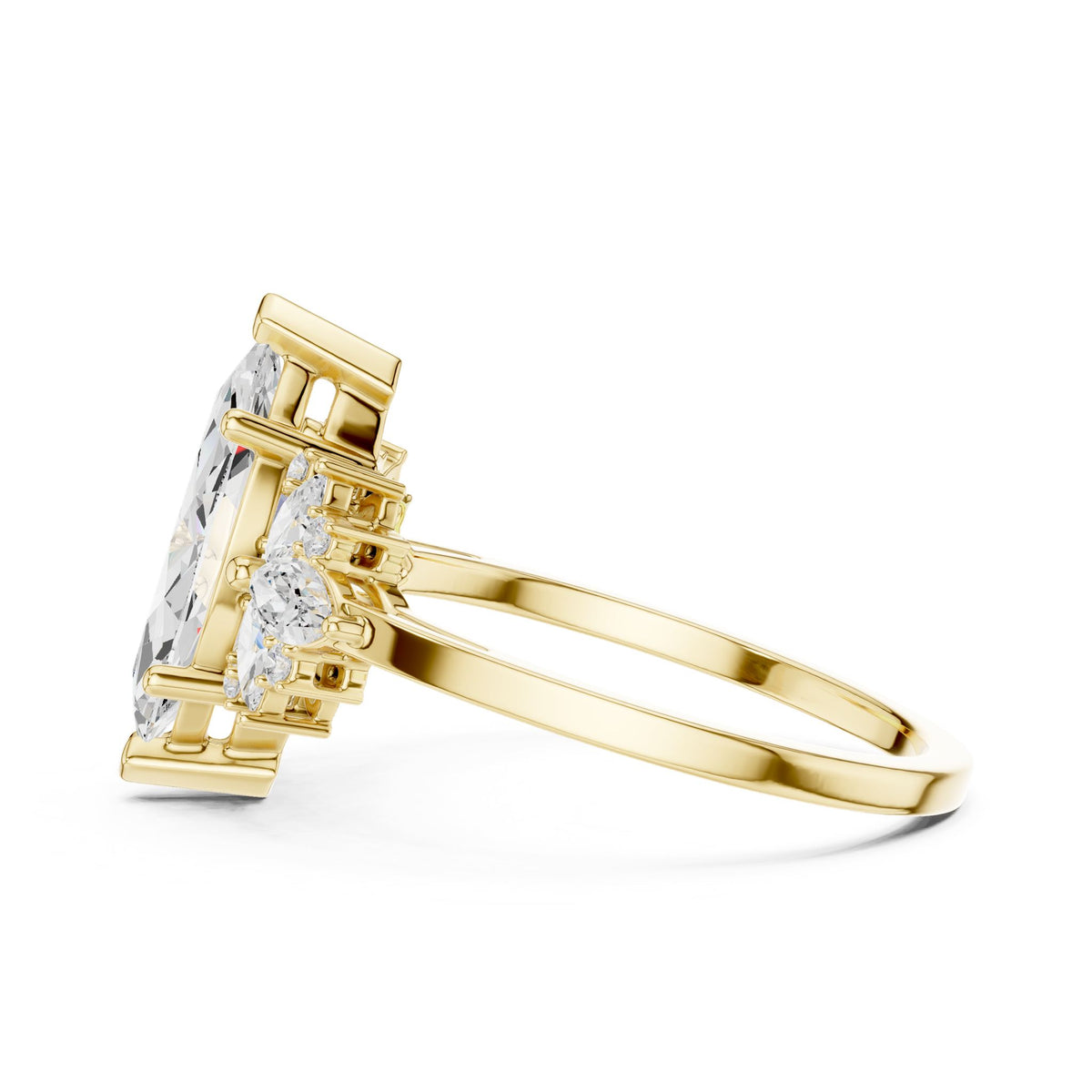 Marquise Cluster Lab Grown Diamond Engagement Ring