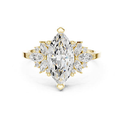 Marquise Cluster Lab Grown Diamond Engagement Ring