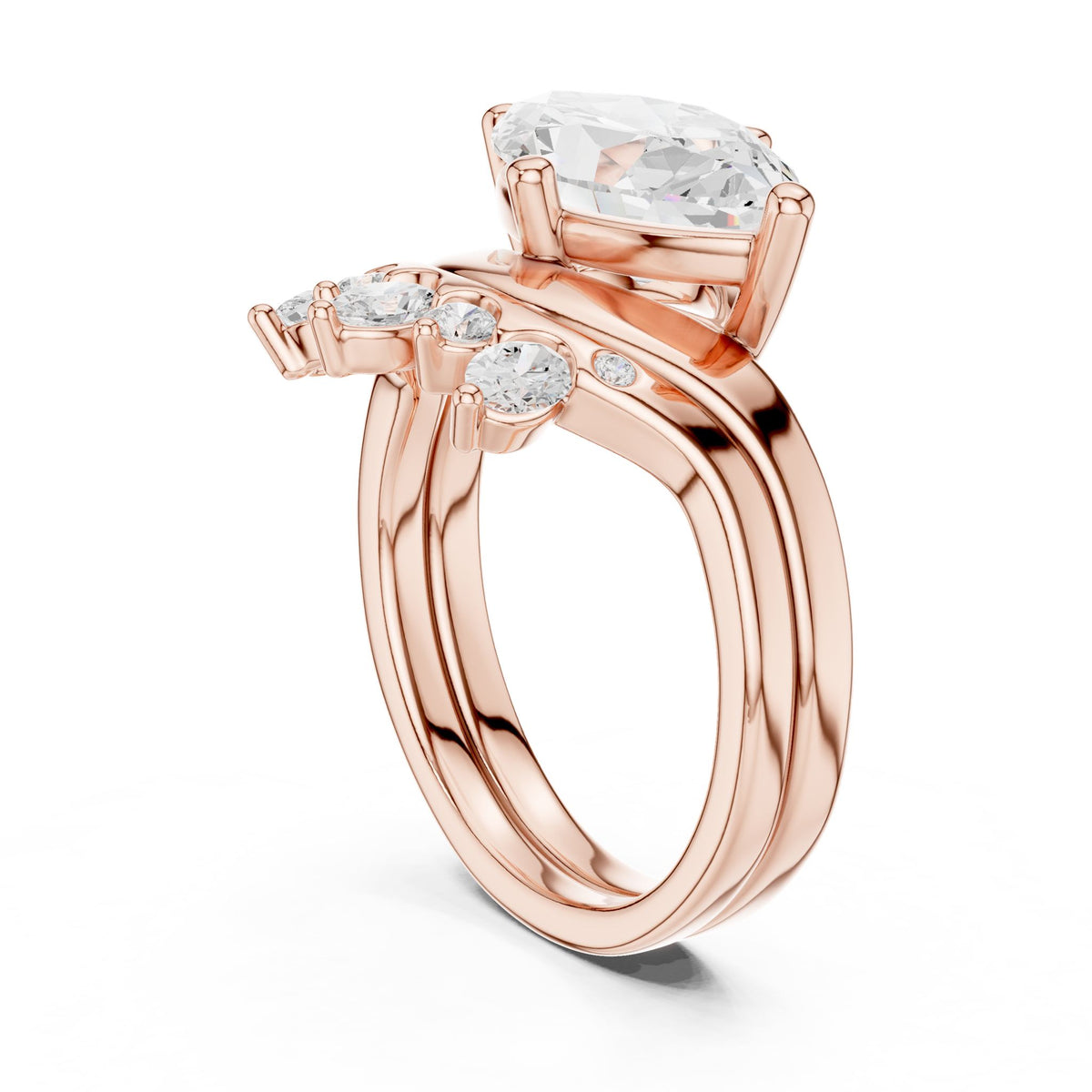 Marquise Cluster Lab Grown Diamond Engagement Ring