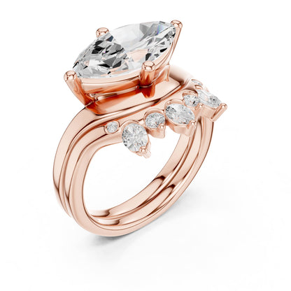 Marquise Cluster Lab Grown Diamond Engagement Ring