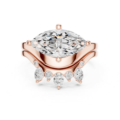 Marquise Cluster Lab Grown Diamond Engagement Ring