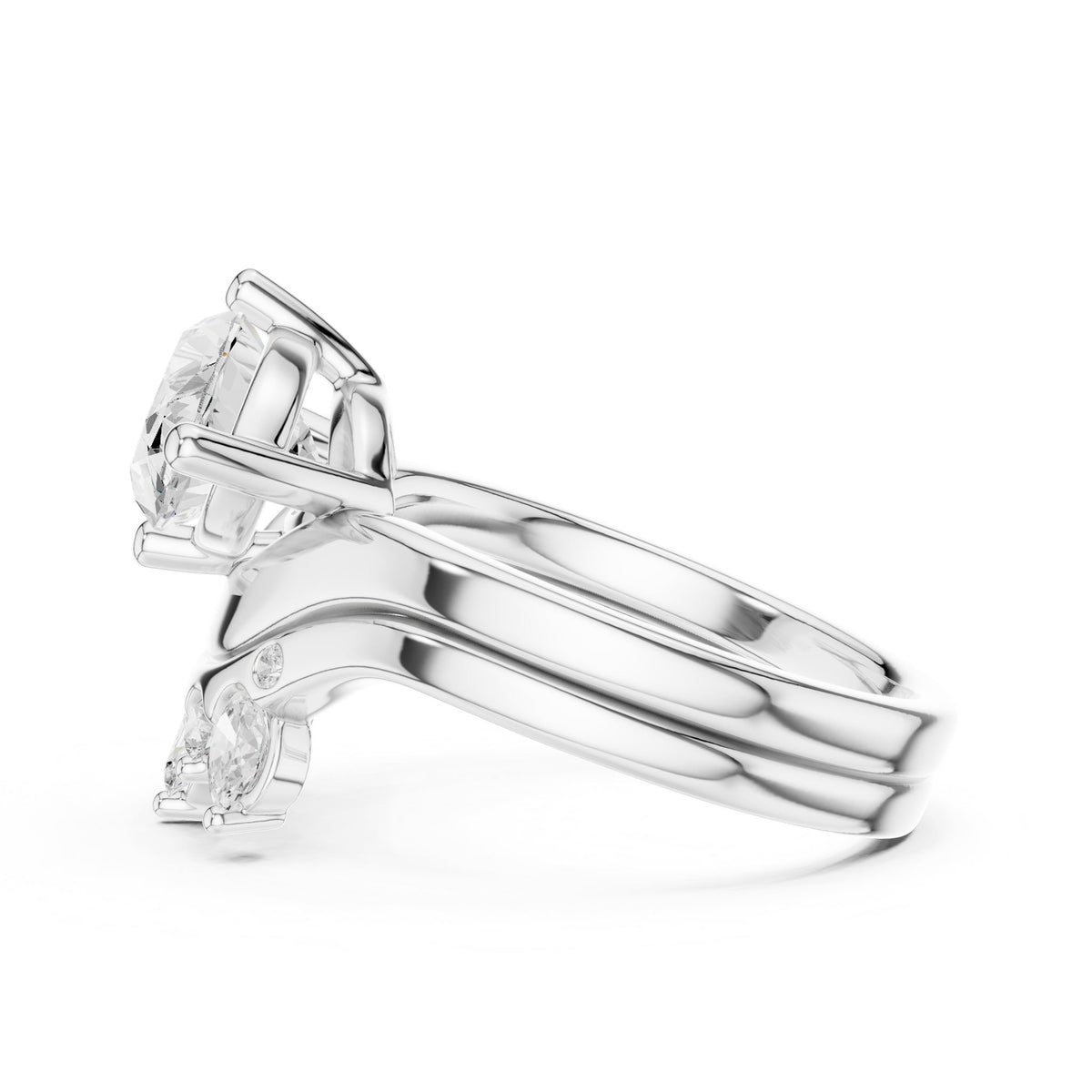 Marquise Cluster Lab Grown Diamond Engagement Ring