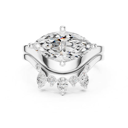 Marquise Cluster Lab Grown Diamond Engagement Ring