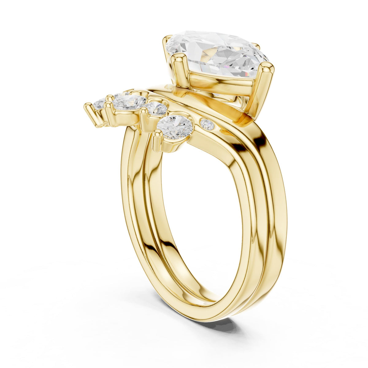 Marquise Cluster Lab Grown Diamond Engagement Ring