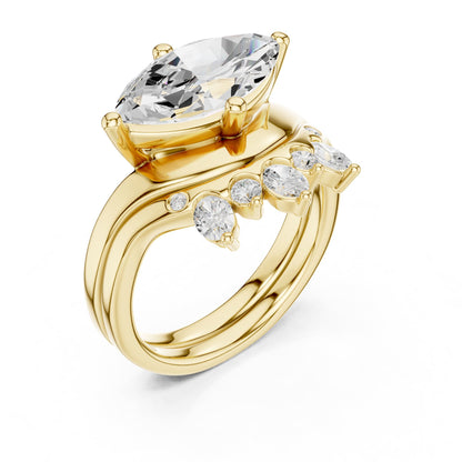 Marquise Cluster Lab Grown Diamond Engagement Ring