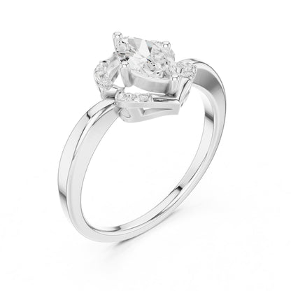 Marquise Cluster Lab Grown Diamond Engagement Ring