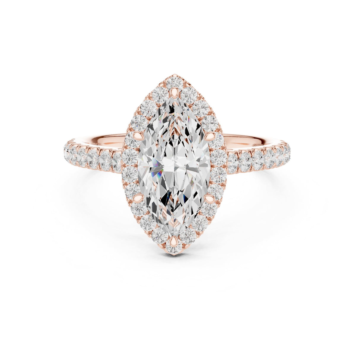 Marquise Halo Lab Grown Diamond Engagement Ring