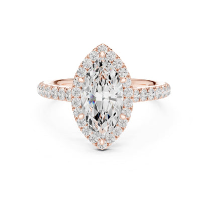 Marquise Halo Lab Grown Diamond Engagement Ring