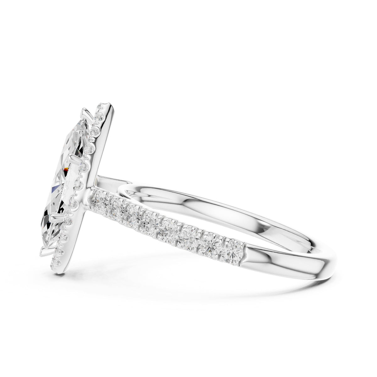 Marquise Halo Lab Grown Diamond Engagement Ring