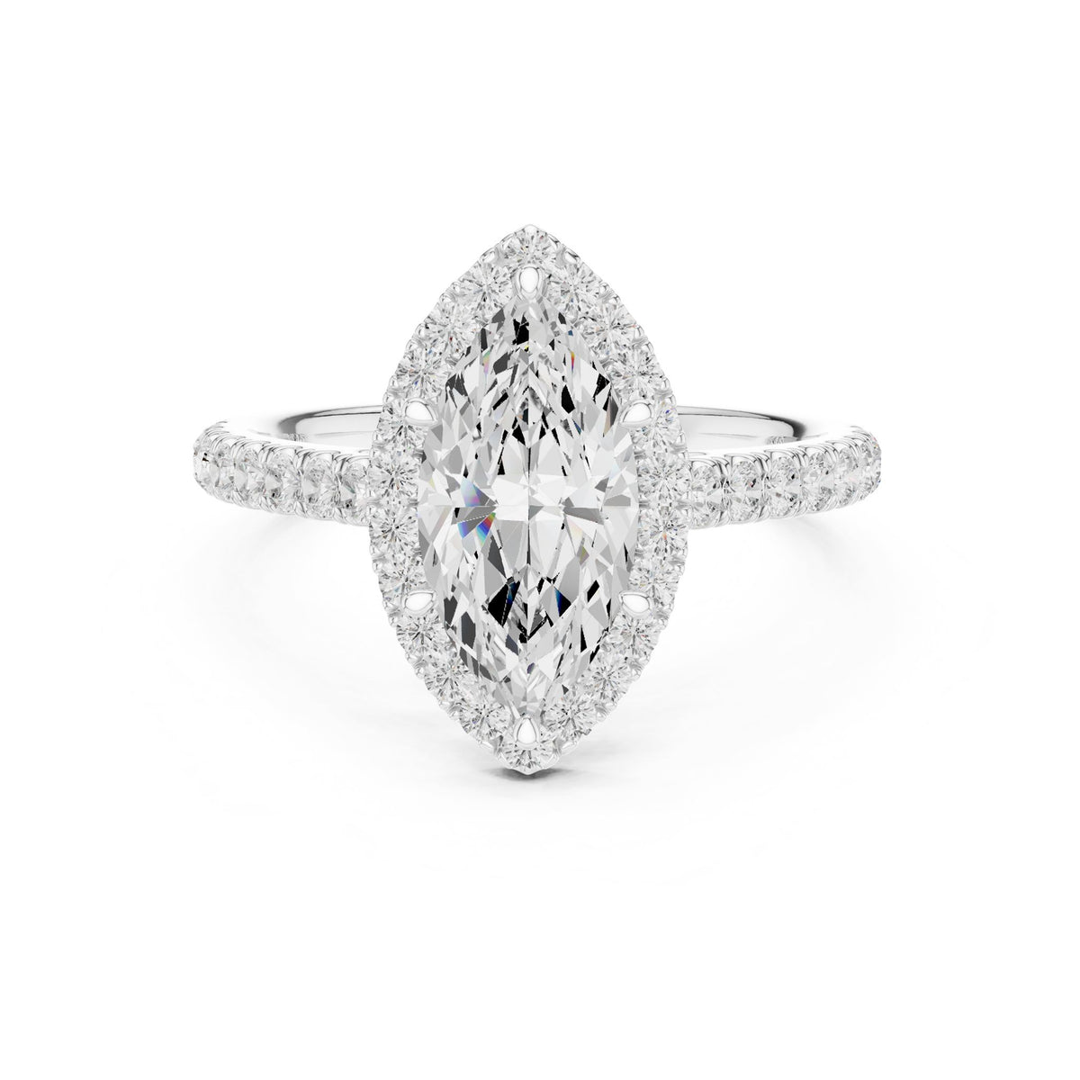 Marquise Halo Lab Grown Diamond Engagement Ring