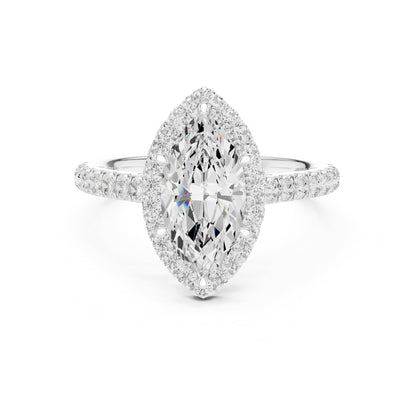 Marquise Halo Lab Grown Diamond Engagement Ring