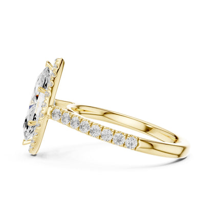 Marquise Halo Lab Grown Diamond Engagement Ring