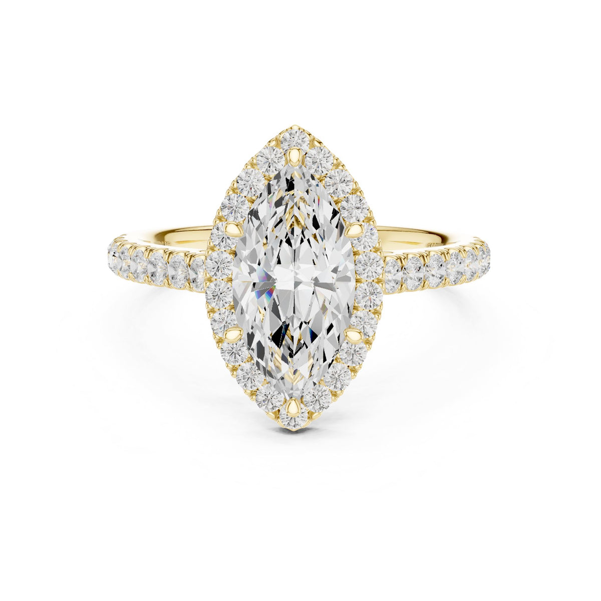 Marquise Halo Lab Grown Diamond Engagement Ring