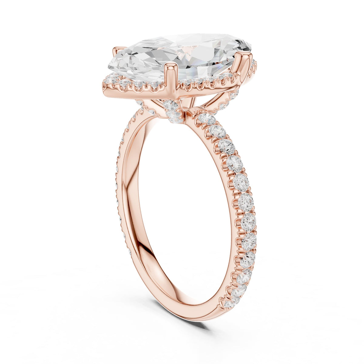Marquise Halo Lab Grown Diamond Engagement Ring