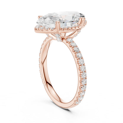 Marquise Halo Lab Grown Diamond Engagement Ring