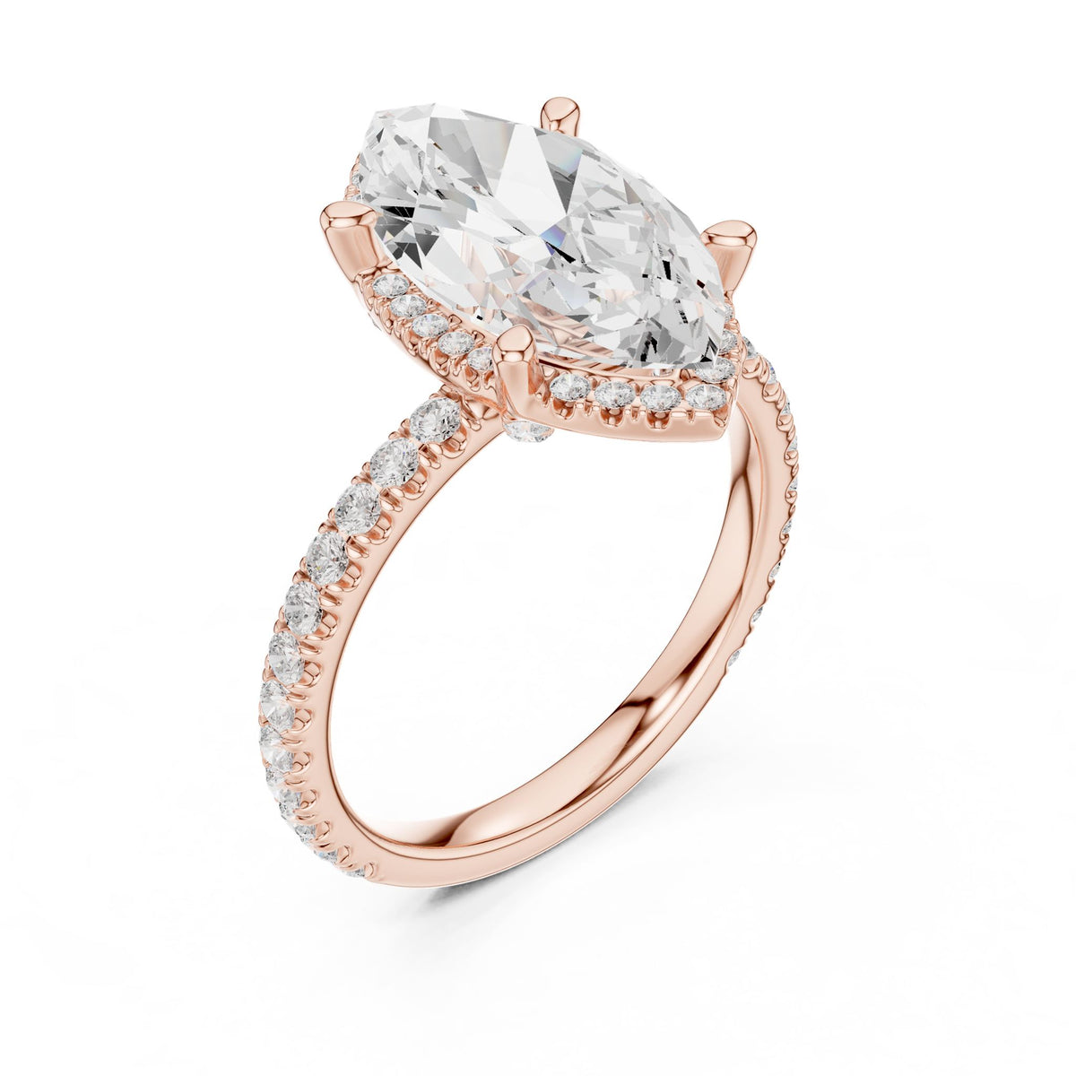 Marquise Halo Lab Grown Diamond Engagement Ring