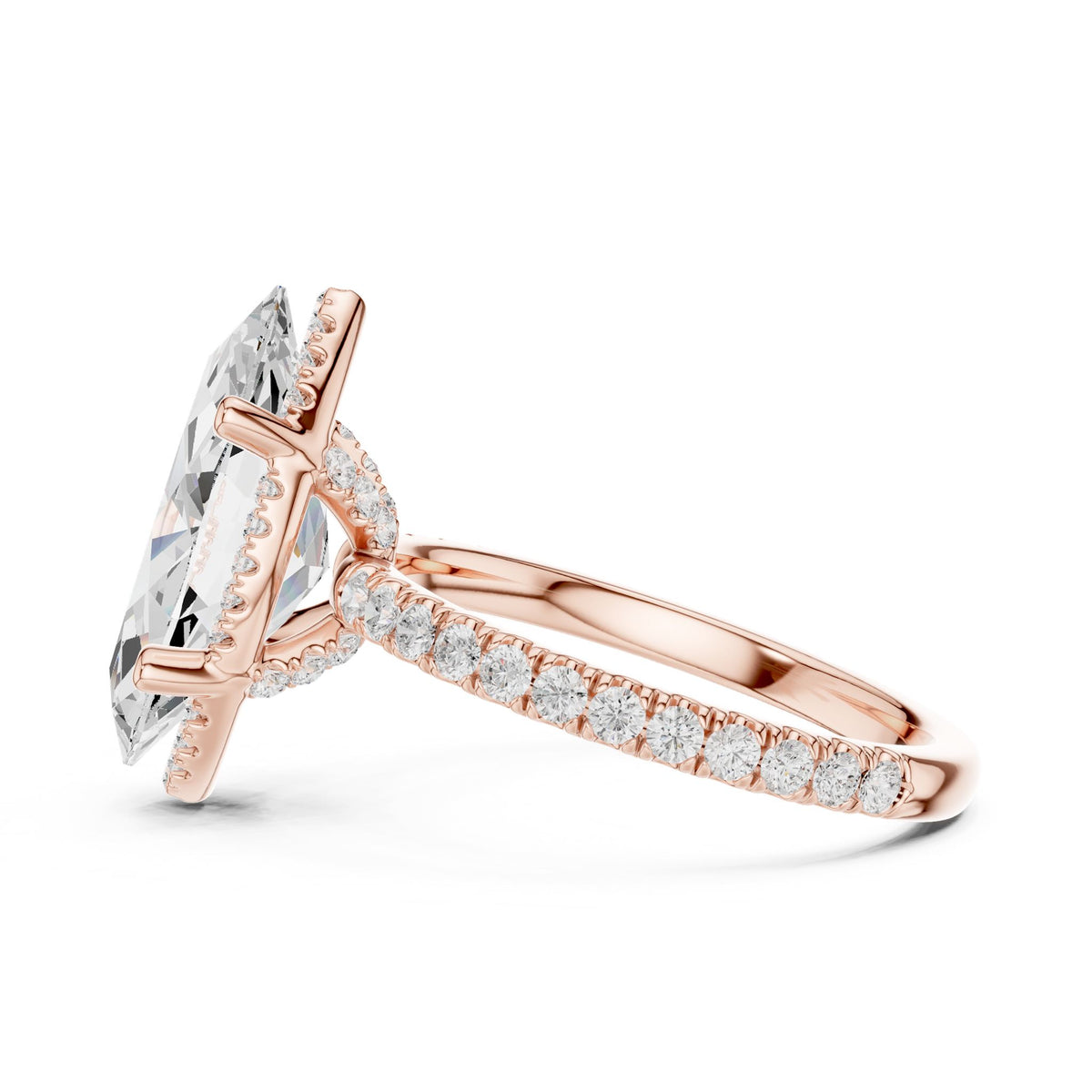 Marquise Halo Lab Grown Diamond Engagement Ring