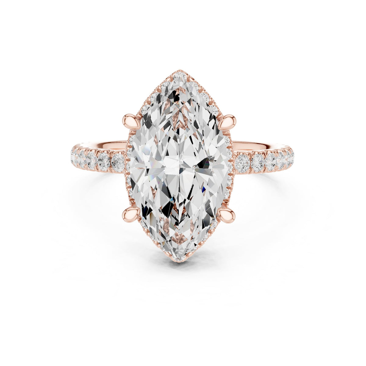 Marquise Halo Lab Grown Diamond Engagement Ring