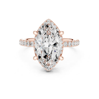 Marquise Halo Lab Grown Diamond Engagement Ring