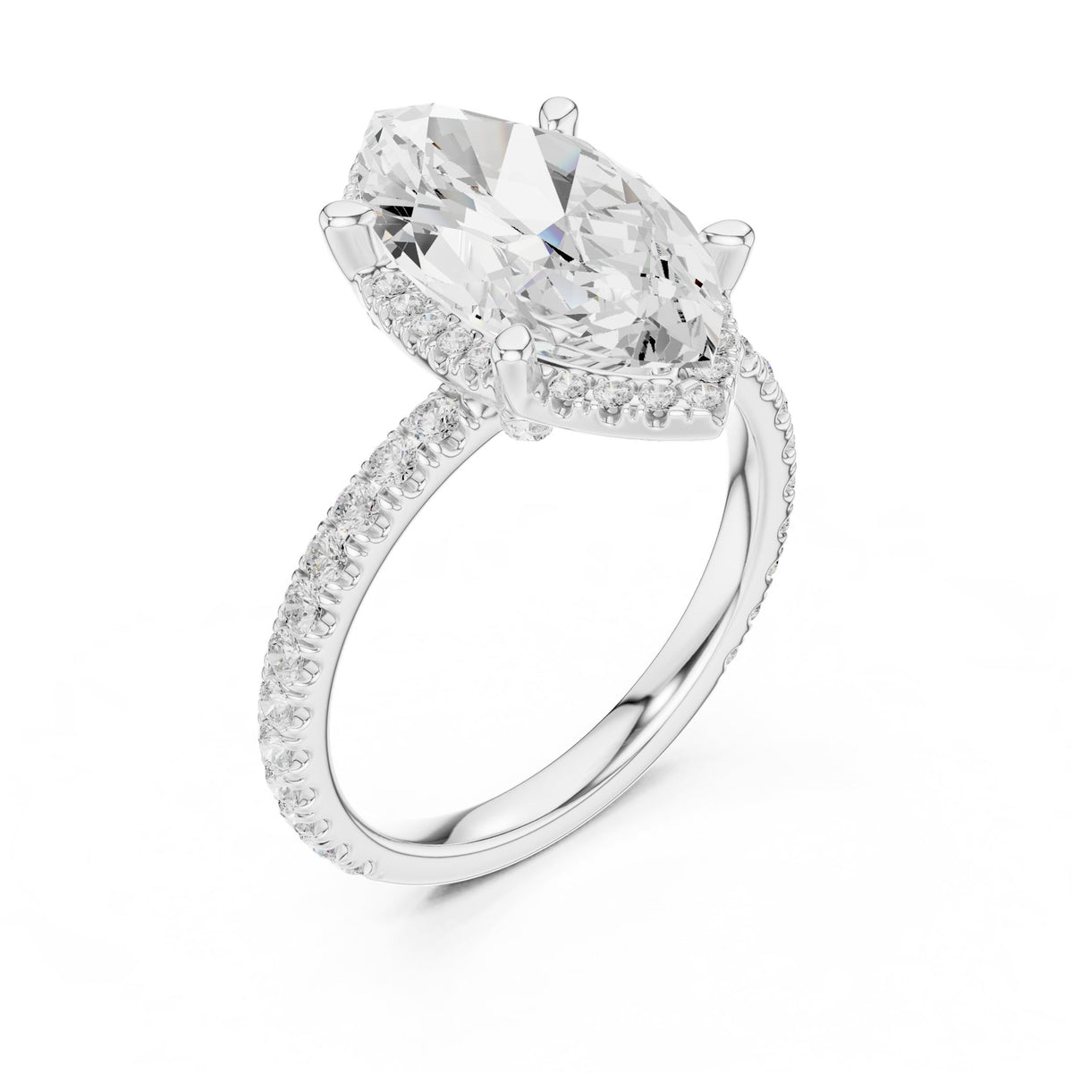 Marquise Halo Lab Grown Diamond Engagement Ring
