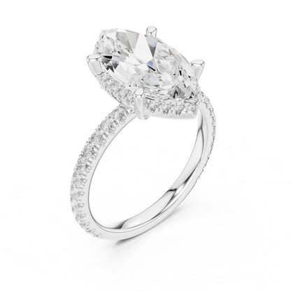 Marquise Halo Lab Grown Diamond Engagement Ring