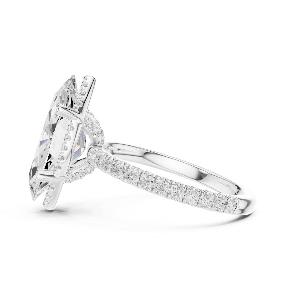 Marquise Halo Lab Grown Diamond Engagement Ring