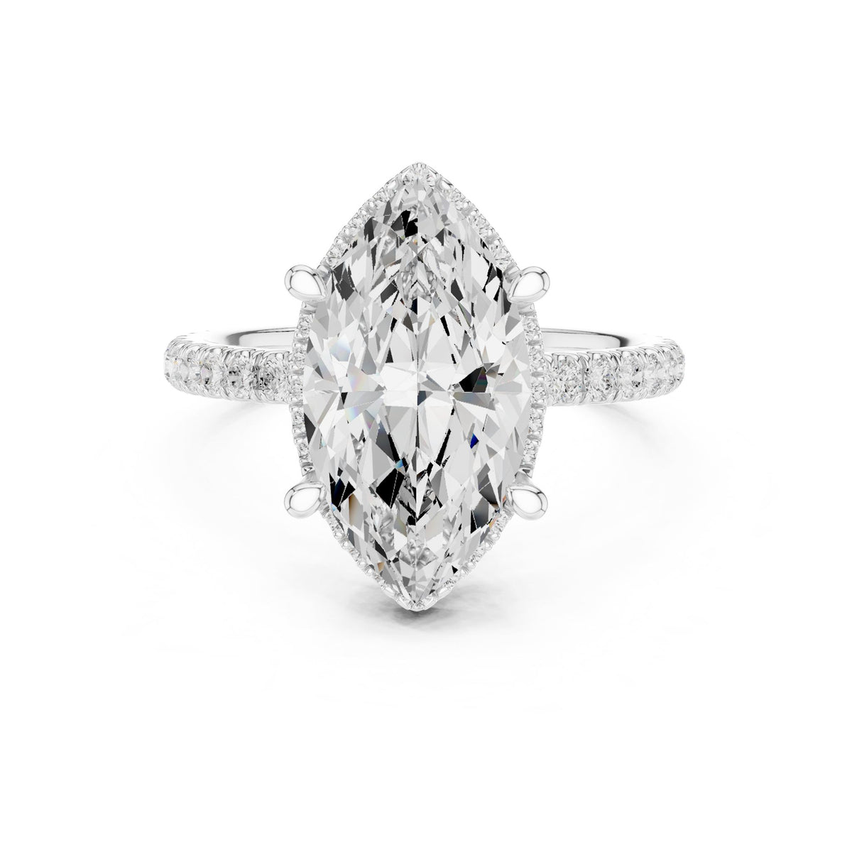 Marquise Halo Lab Grown Diamond Engagement Ring