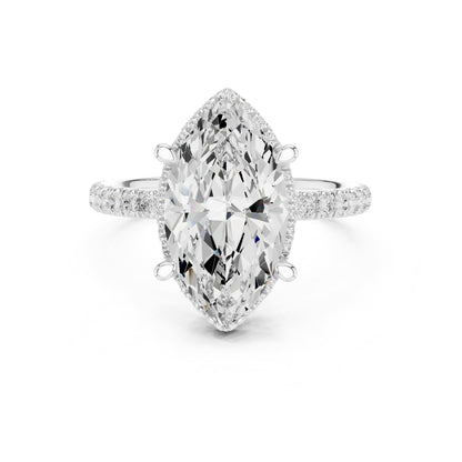 Marquise Halo Lab Grown Diamond Engagement Ring