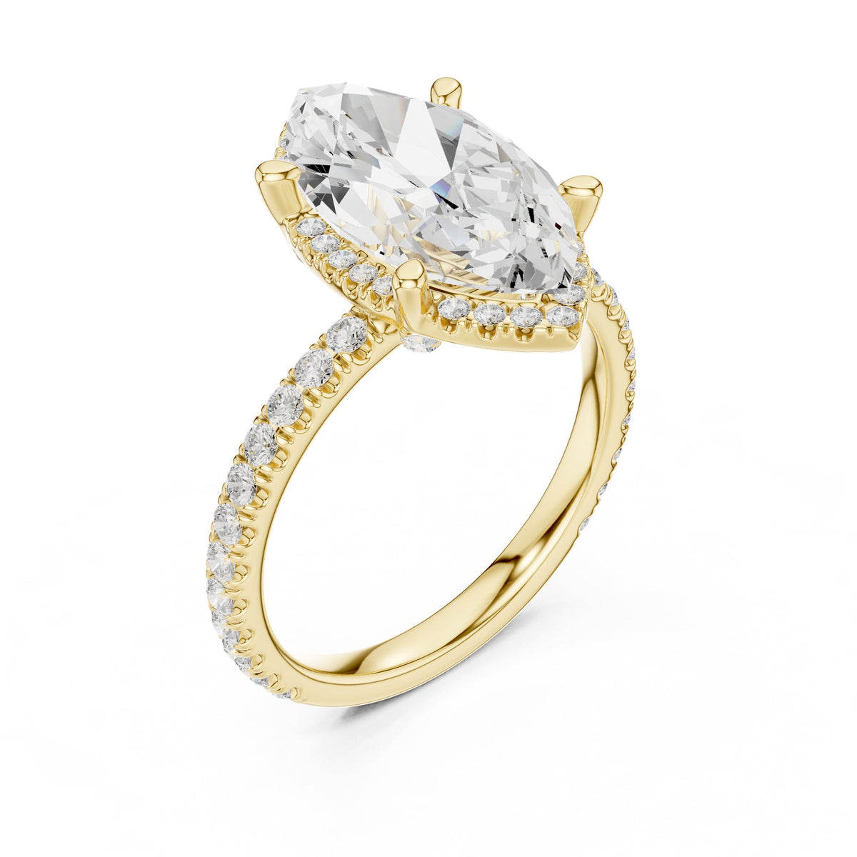 Marquise Halo Lab Grown Diamond Engagement Ring
