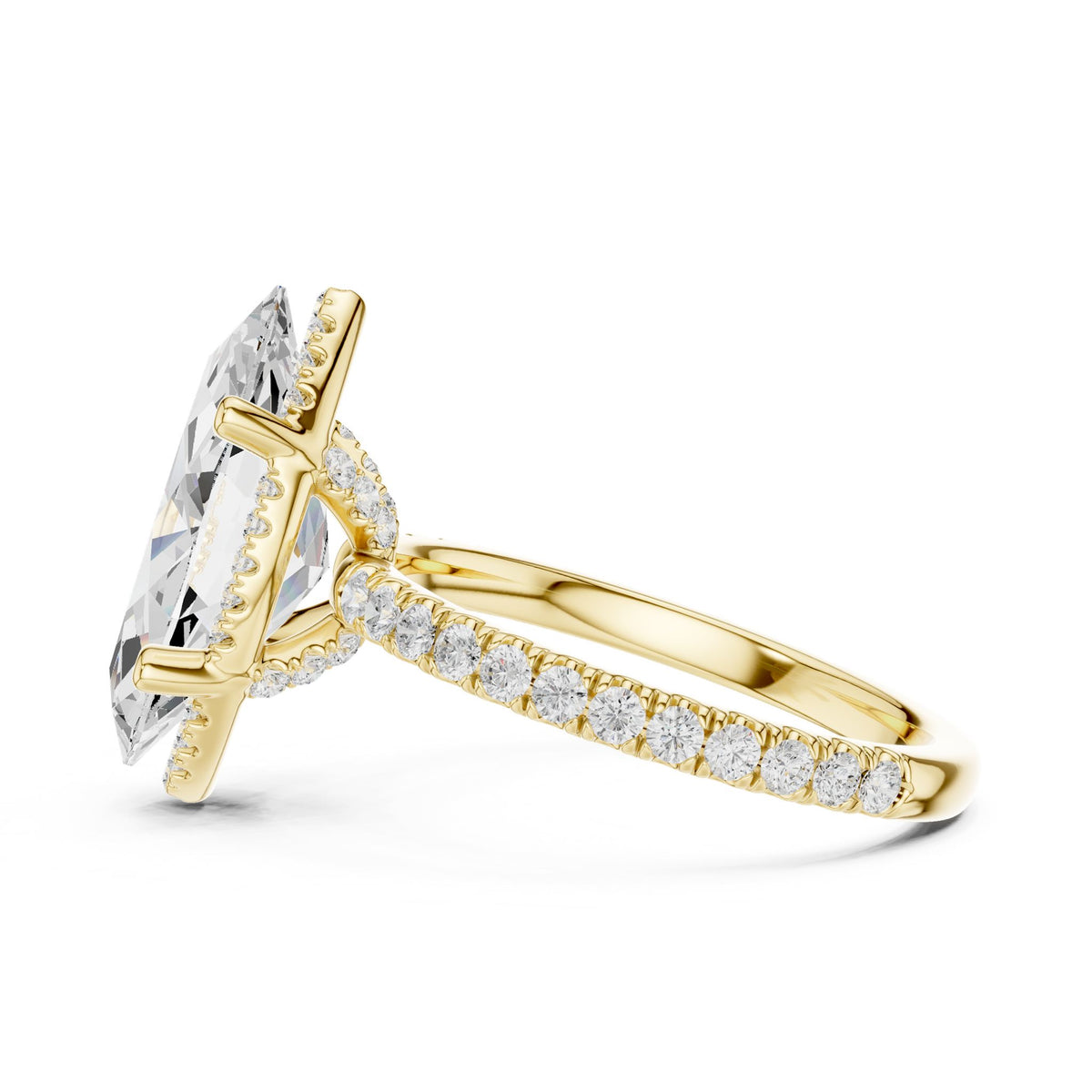 Marquise Halo Lab Grown Diamond Engagement Ring