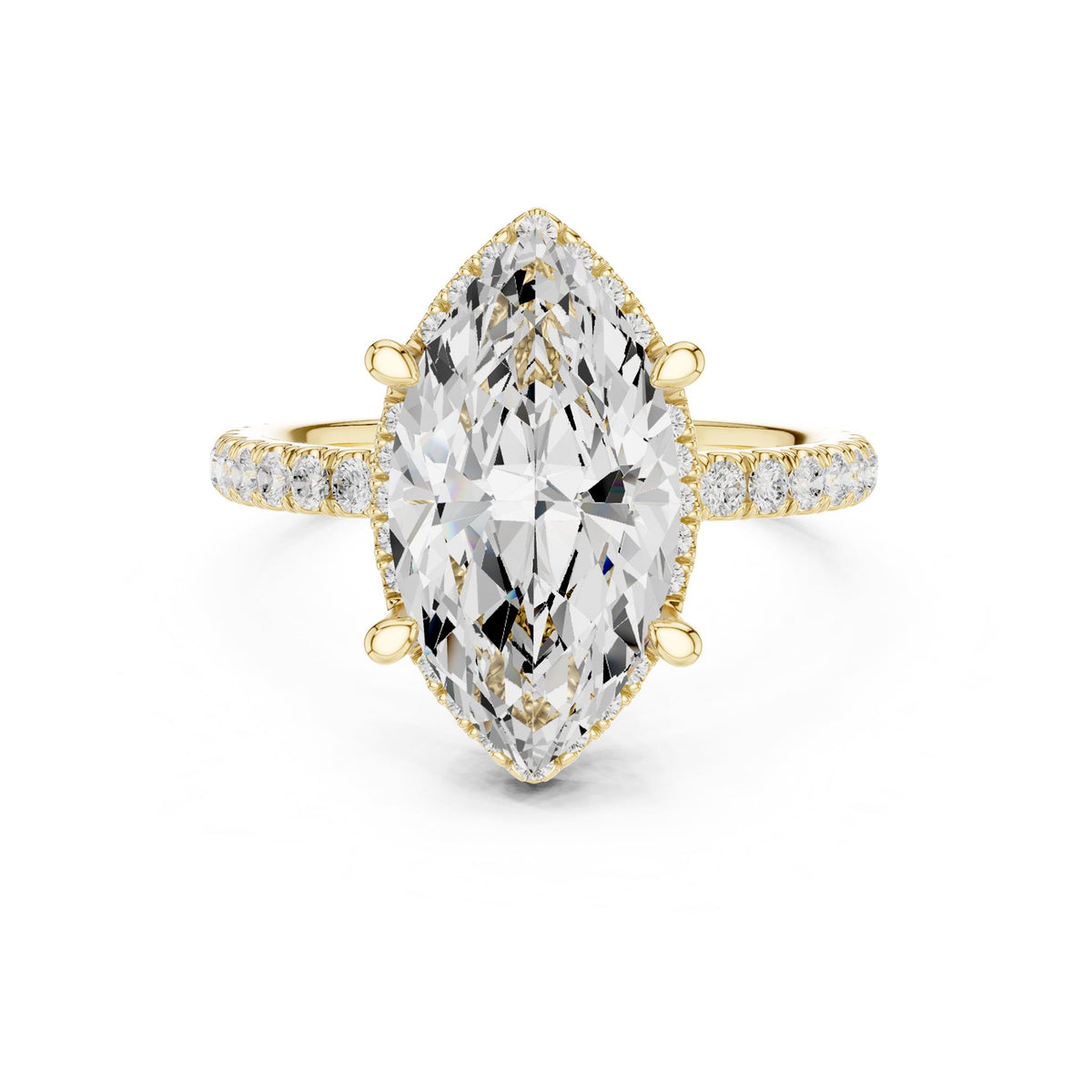Marquise Halo Lab Grown Diamond Engagement Ring