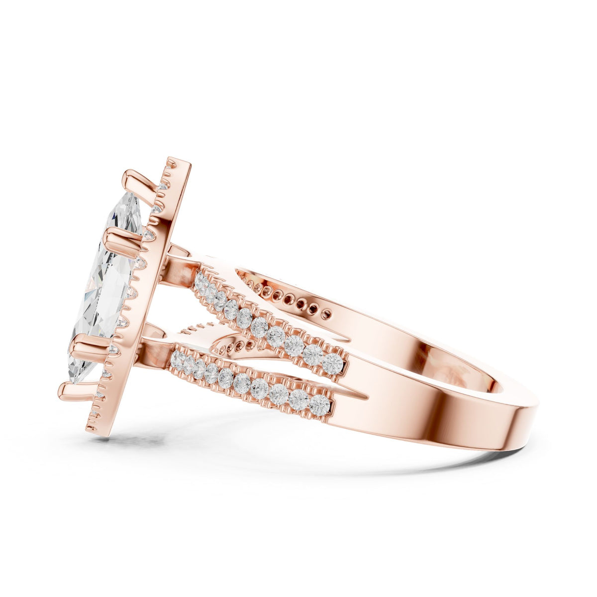 Marquise Halo Lab Grown Diamond Engagement Ring