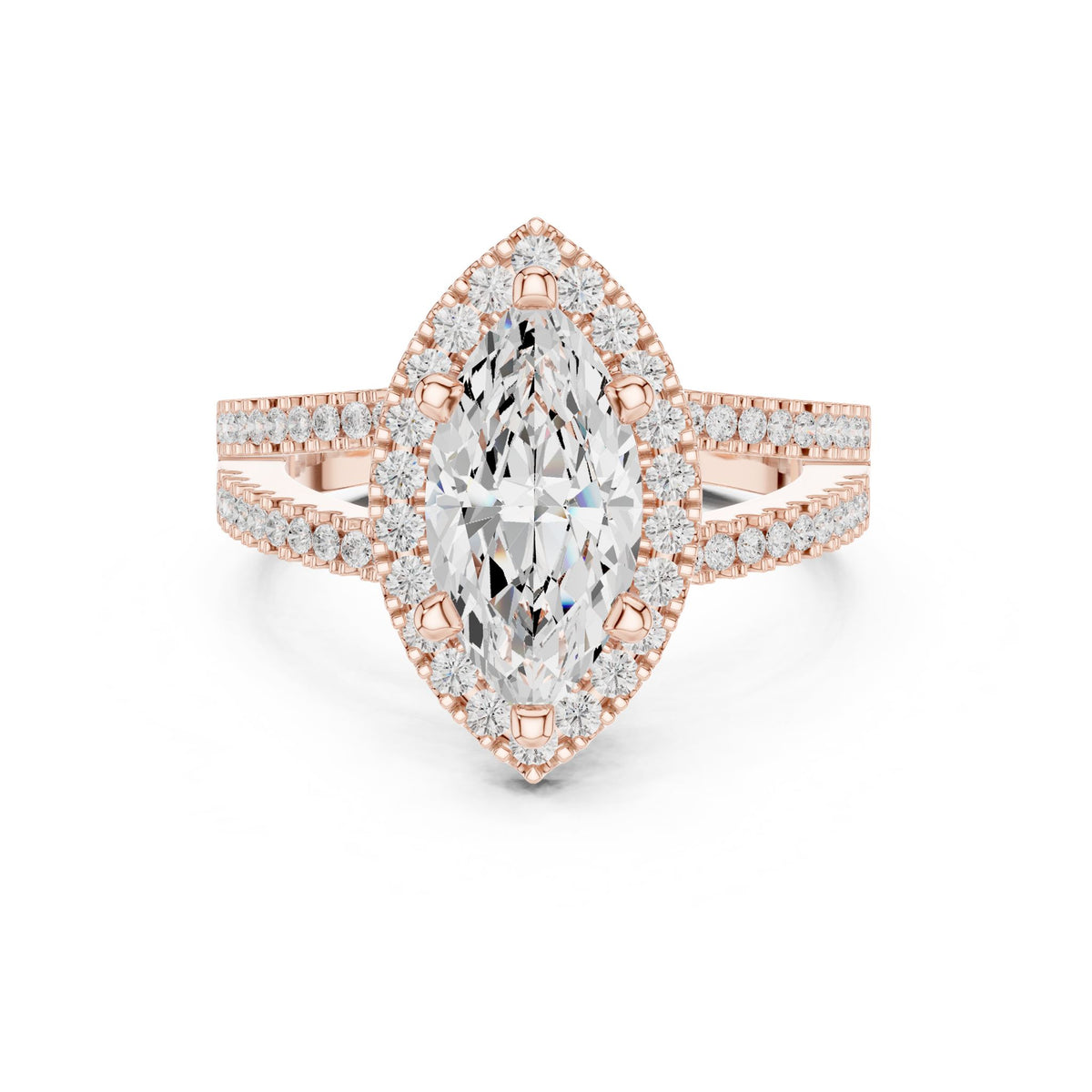 Marquise Halo Lab Grown Diamond Engagement Ring