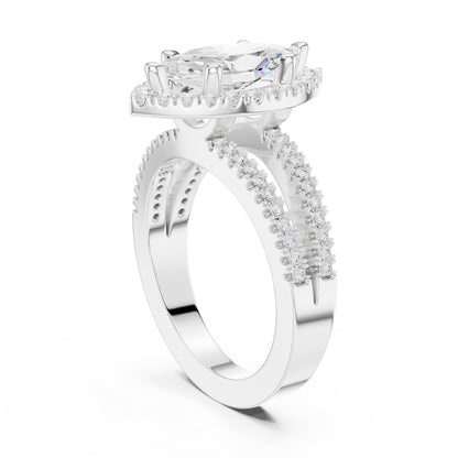 Marquise Halo Lab Grown Diamond Engagement Ring