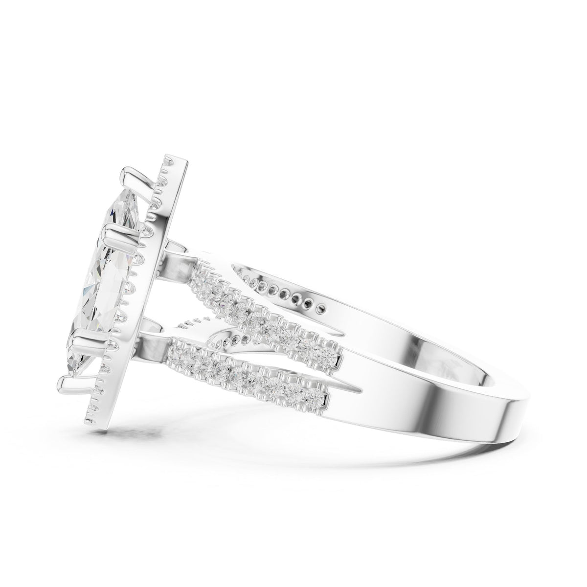 Marquise Halo Lab Grown Diamond Engagement Ring
