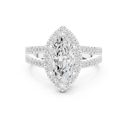 Marquise Halo Lab Grown Diamond Engagement Ring