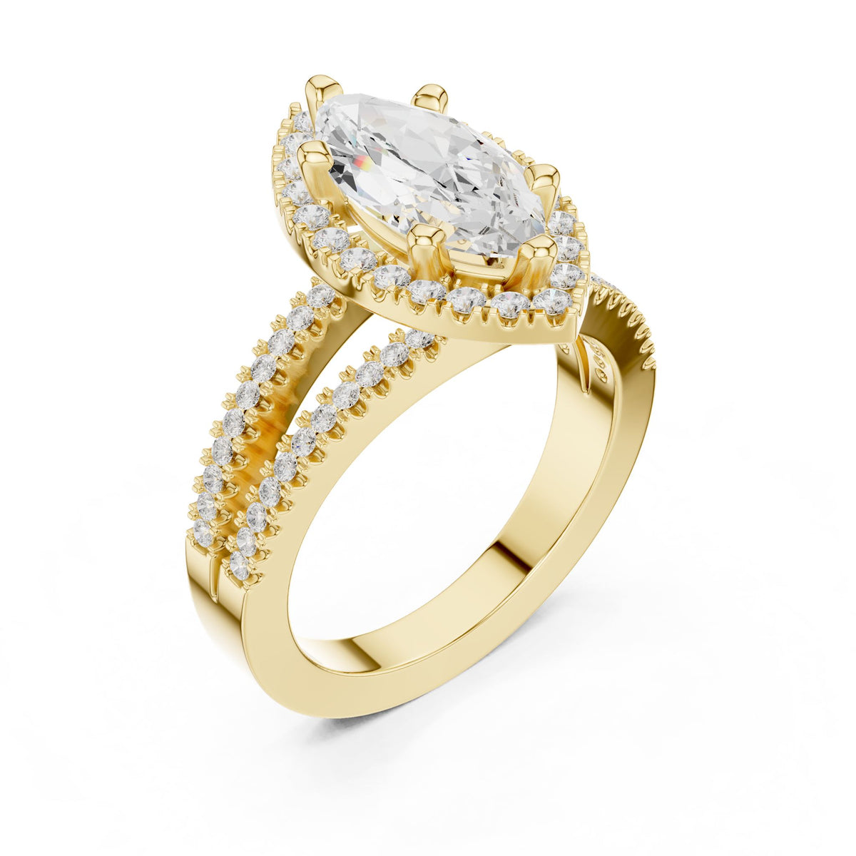 Marquise Halo Lab Grown Diamond Engagement Ring