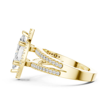 Marquise Halo Lab Grown Diamond Engagement Ring
