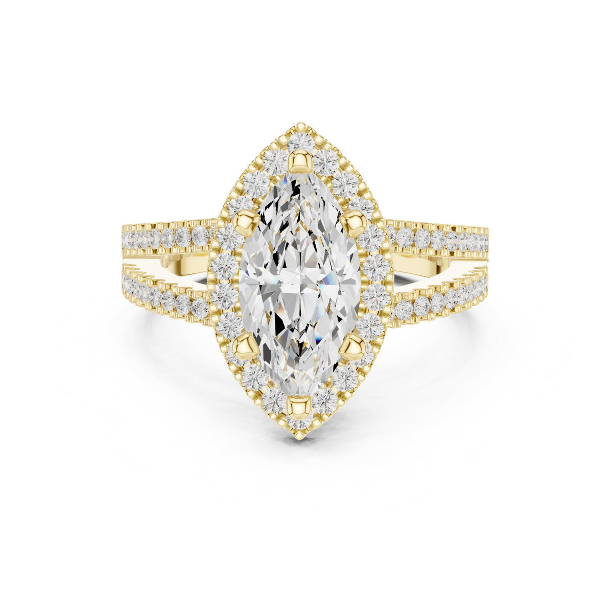 Marquise Halo Lab Grown Diamond Engagement Ring