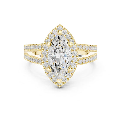 Marquise Halo Lab Grown Diamond Engagement Ring