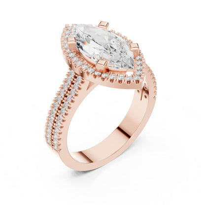 Marquise Halo Lab Grown Diamond Engagement Ring