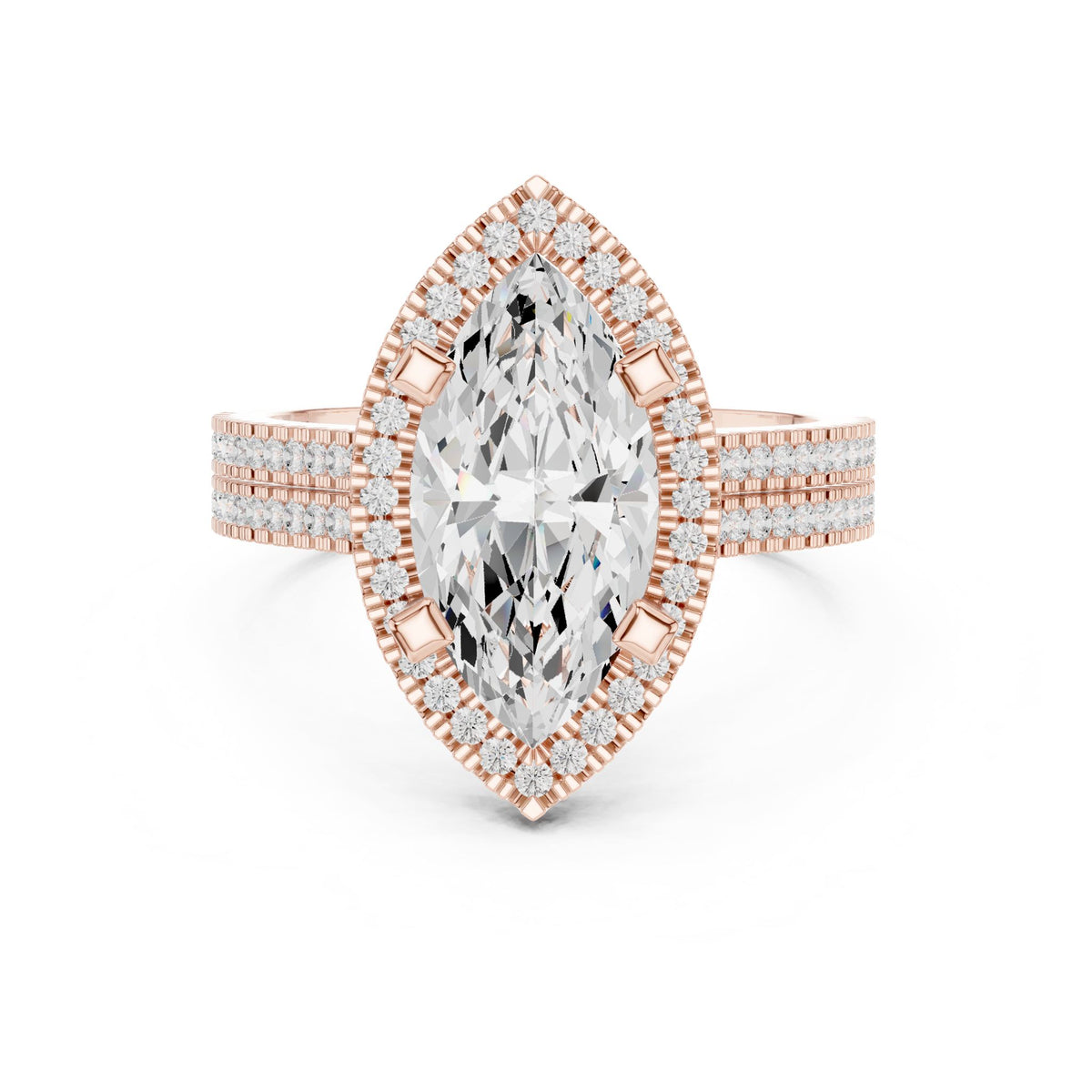 Marquise Halo Lab Grown Diamond Engagement Ring