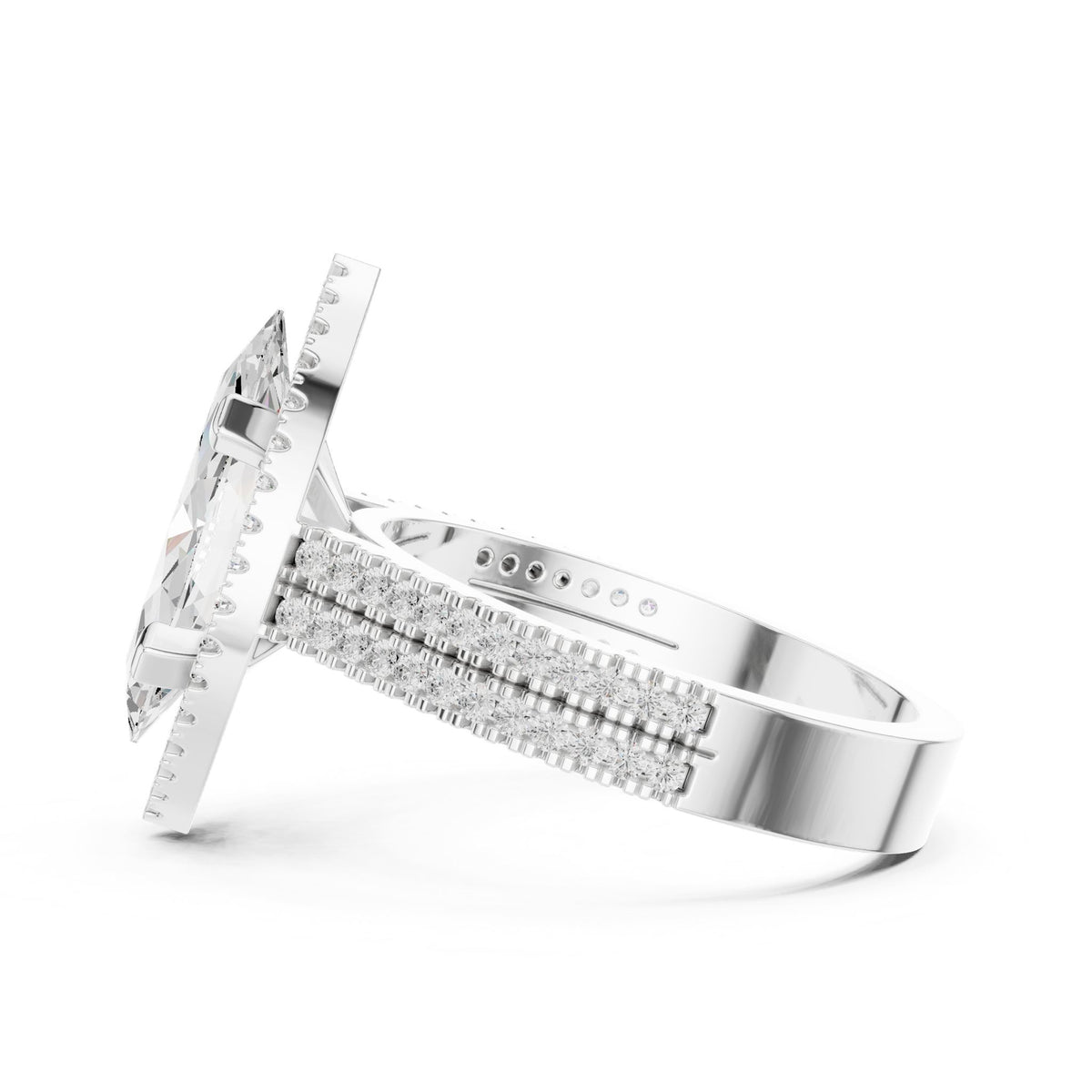 Marquise Halo Lab Grown Diamond Engagement Ring