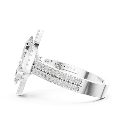 Marquise Halo Lab Grown Diamond Engagement Ring