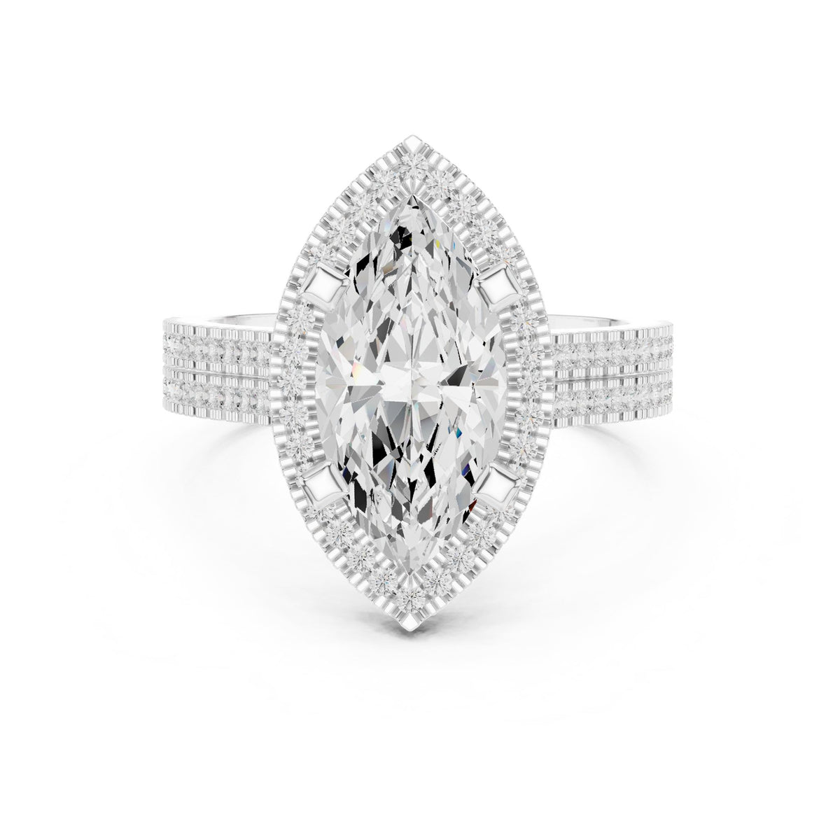 Marquise Halo Lab Grown Diamond Engagement Ring